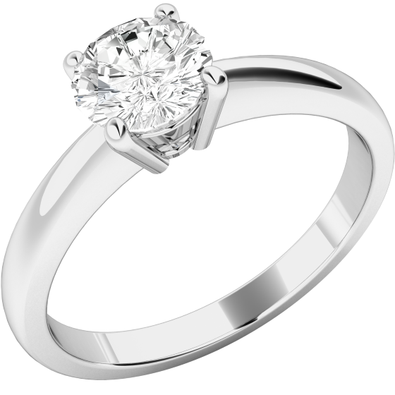 Single Stone Engagement Ring for Women in Platinum with a Round Diamond in a 4-claw Setting-img1