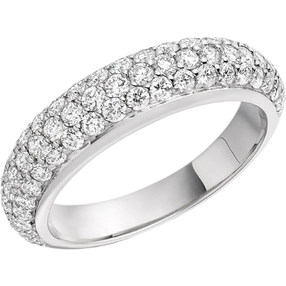 Dress Cocktail Ring for Women in platinum with round diamonds in pave setting-img1