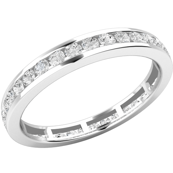 Full Eternity Ring/Diamond set wedding ring for women in platinum with round brilliant cut diamonds on Offer-img1