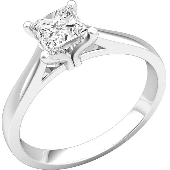 Single Stone Engagement Ring for Women in Platinum with a Princess Cut Diamond-img1