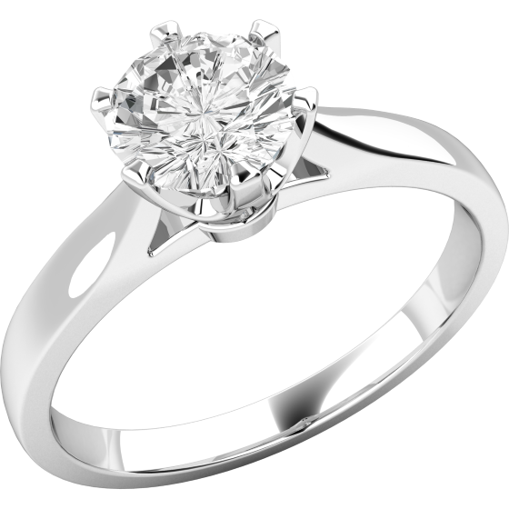 Single Stone Engagement Ring for Women in Platinum with a Round Brilliant Cut Diamond with a Claw Setting-img1