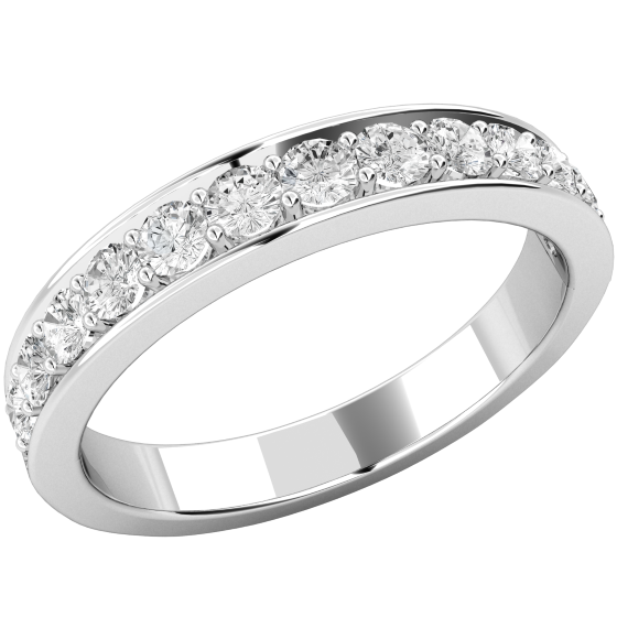 Half Eternity Ring for women in 9ct white gold with 13 round brilliant cut diamonds in a claw setting-img1