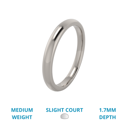 Verigheta Simpla Dama Platina 950 Lustruita Greutate Medie Profil Usor Rotunjit-img1
