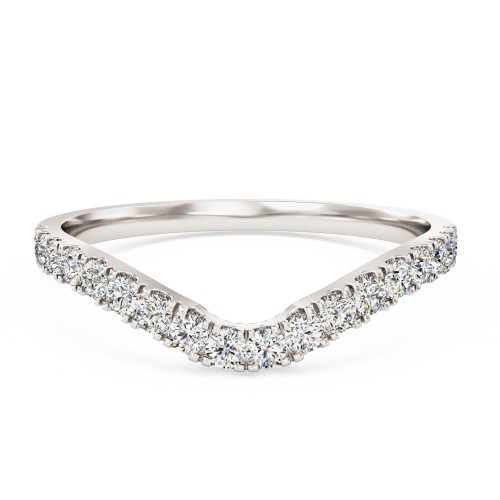 Verigheta cu Diamant/ Inel Eternity Dama Platina 950 cu 18 Diamante Rotund Briliant si Forma de 'V'-img1