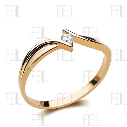 Inel de Logodna Solitaire Dama Aur Roz 14kt cu un Diamant Briliant Rotund, Stil Twist-img1