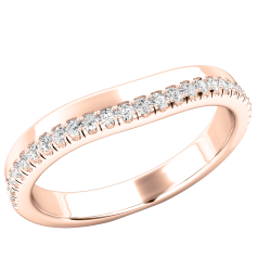 Verigheta cu Diamant/ Inel Eternity Dama Aur Roz 18kt cu 25 de Diamante Mici Rotund Briliant in Setare Gheare